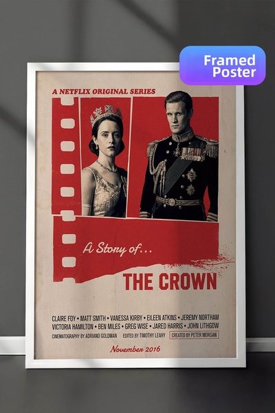 Postifull Η αφίσα The Crown με λευκό πλαίσιο, Πίνακας Κινηματογράφου και Τηλε...