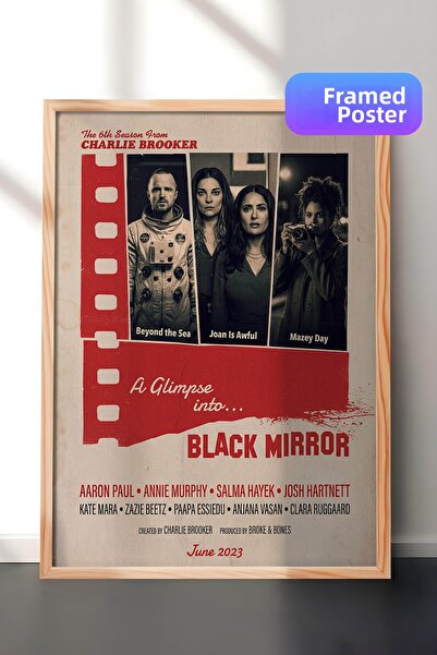 Postifull Αφίσα με ξύλινο πλαίσιο Black Mirror, Πίνακας Κινηματογράφου και Τη...