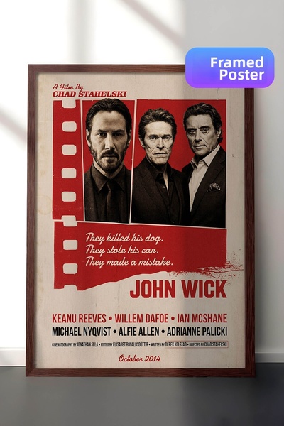 Postifull Αφίσα με καφέ πλαίσιο John Wick, Πίνακας κινηματογράφου και τηλεοπτ...