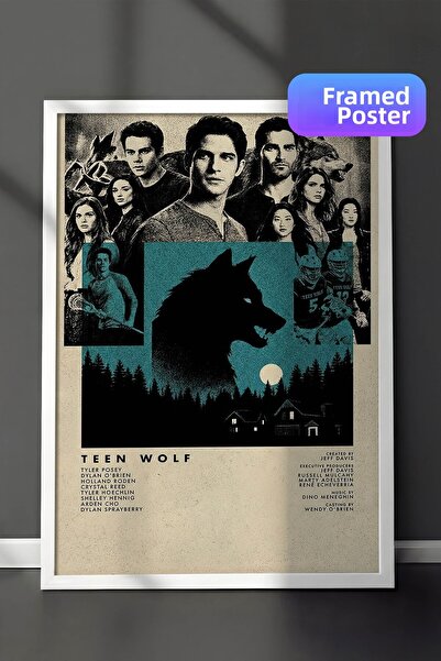 Postifull Αφίσα Teen Wolf με λευκό πλαίσιο, Πίνακας κινηματογράφου και τηλεοπ...
