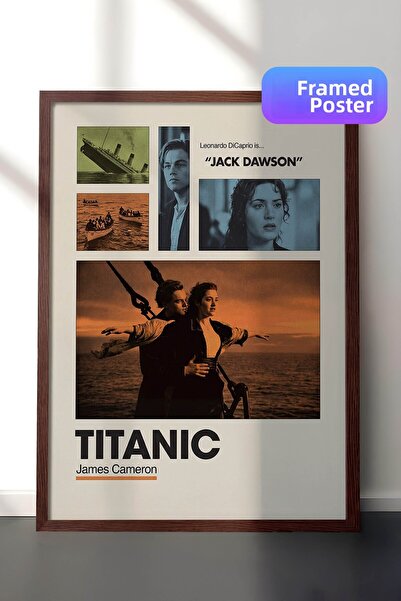 Postifull Αφίσα με καφέ πλαίσιο Titanic, Πίνακας Κινηματογράφου και Τηλεοπτικ...