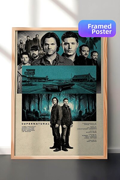 Postifull Υπερφυσική αφίσα με ξύλινο πλαίσιο, ζωγραφική ταινιών και σειρών τη...