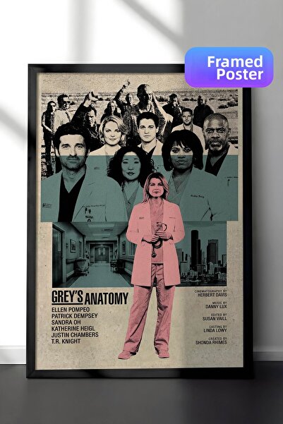 Postifull Αφίσα Grey’s Anatomy με μαύρο πλαίσιο, Πίνακας Κινηματογράφου και Τ...