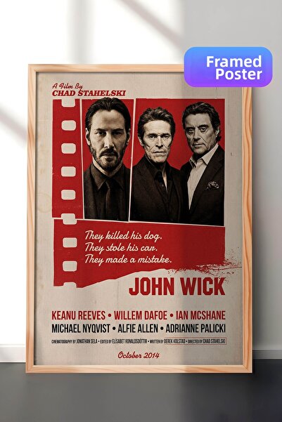 Postifull Αφίσα με ξύλινο πλαίσιο John Wick, Πίνακας κινηματογράφου και τηλεο...