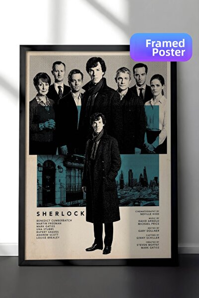 Postifull Αφίσα Σέρλοκ με μαύρο πλαίσιο, Πίνακας Κινηματογράφου και Τηλεοπτικ...