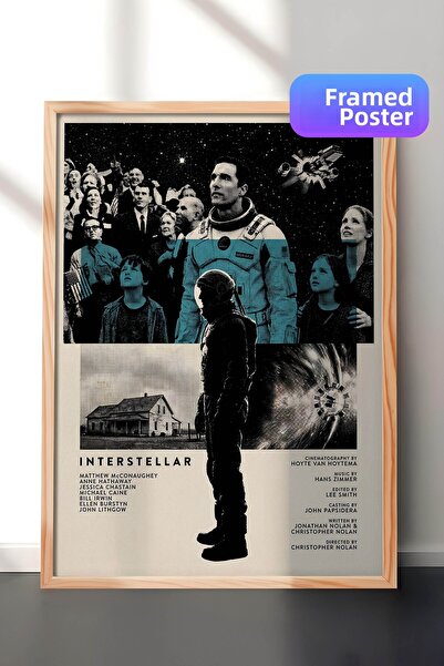 Postifull Αφίσα με ξύλινο πλαίσιο Interstellar, Πίνακας Κινηματογράφου και Τη...