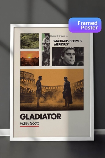 Postifull Αφίσα Gladiator με λευκό πλαίσιο, Πίνακας κινηματογράφου και τηλεοπ...
