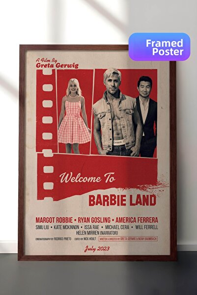 Postifull Αφίσα Barbie με καφέ πλαίσιο, Πίνακας κινηματογράφου και τηλεοπτική...