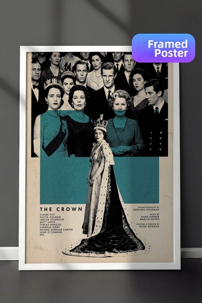 Postifull Η αφίσα The Crown με λευκό πλαίσιο, Πίνακας Κινηματογράφου και Τηλε...