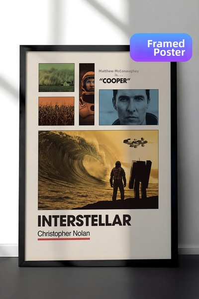 Postifull Αφίσα Interstellar με μαύρο πλαίσιο, Πίνακας Κινηματογράφου και Τηλ...