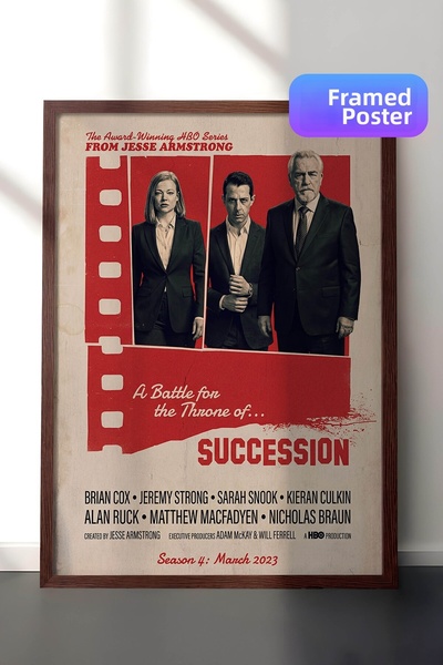 Postifull Αφίσα Succession με καφέ πλαίσιο, Πίνακας Κινηματογράφου και Τηλεοπ...