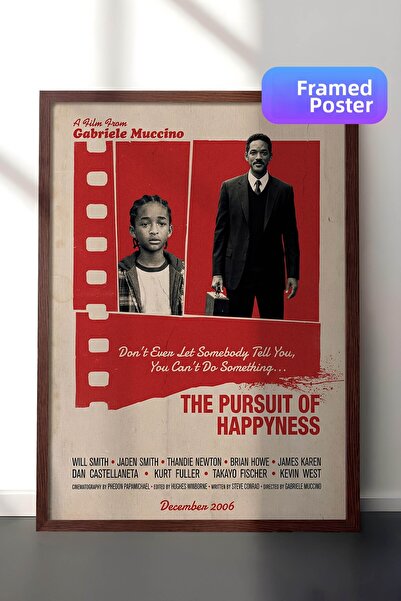 Postifull Η αναζήτηση της ευτυχίας, αφίσα με καφέ πλαίσιο, πίνακας κινηματογρ...