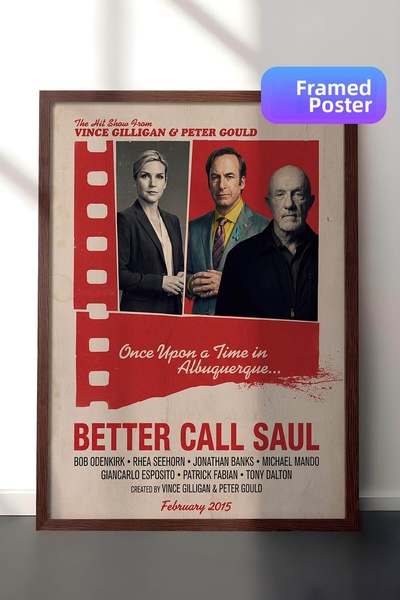 Postifull Αφίσα Better Call Saul με καφέ πλαίσιο, Πίνακας Κινηματογράφου και ...