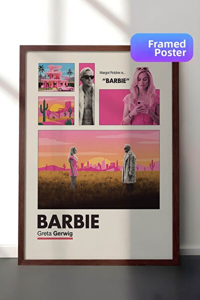 Postifull Αφίσα Barbie με καφέ πλαίσιο, Πίνακας κινηματογράφου και τηλεοπτική...