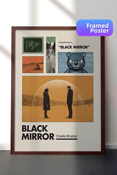 Postifull Αφίσα Black Mirror με καφέ πλαίσιο, Πίνακας Κινηματογράφου και Τηλε...