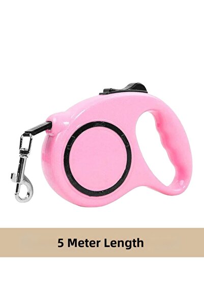 ALVERA COLLECTION Reel Dog Walking Leash Pink Black 5Mt
