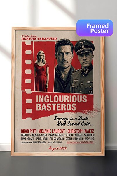 Postifull Αφίσα Inglourious Basterds με ξύλινο πλαίσιο, Πίνακας Κινηματογράφο...