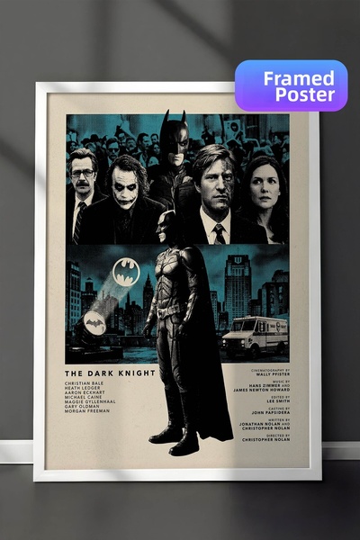 Postifull Αφίσα The Dark Knight με λευκό πλαίσιο, Πίνακας Κινηματογράφου και ...