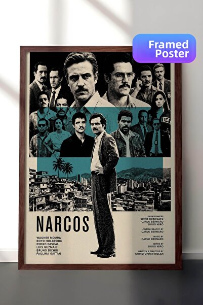 Postifull Αφίσα με καφέ πλαίσιο Narcos, Πίνακας Κινηματογράφου και Τηλεοπτική...