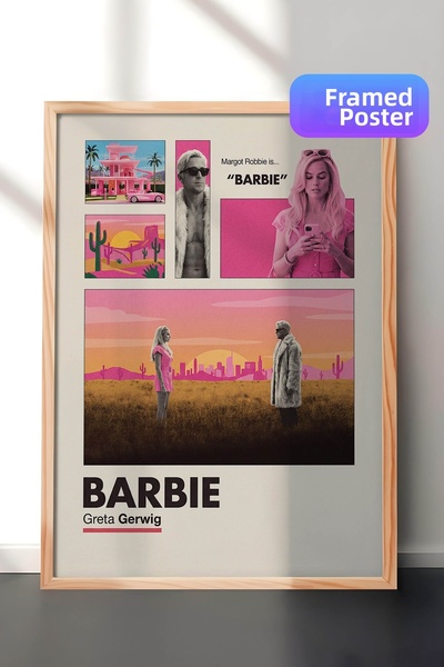 Postifull Αφίσα Barbie με ξύλινο πλαίσιο, Πίνακας Κινηματογράφου και Τηλεοπτι...