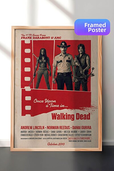 Postifull The Walking Dead Ξύλινη Αφίσα με Κορνίζα, Πίνακας Κινηματογράφου κα...