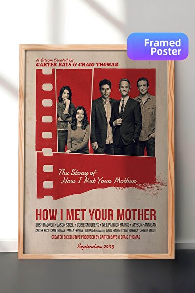 Postifull Πώς συναντήθηκα τη μητέρα σας, αφίσα με ξύλινο πλαίσιο, ζωγραφική τ...