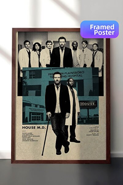 Postifull Αφίσα με καφέ πλαίσιο σπιτιού, Πίνακας κινηματογράφου και τηλεοπτικ...