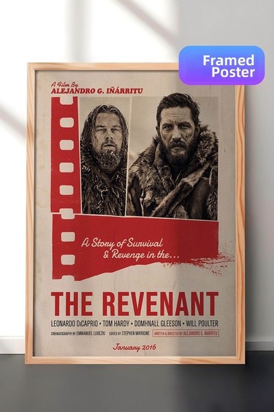 Postifull Η αφίσα The Revenant με ξύλινο πλαίσιο, Πίνακας Κινηματογράφου και ...