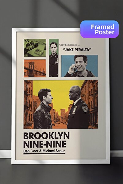 Postifull Αφίσα Brooklyn Nine-Nine με λευκό πλαίσιο, Πίνακας κινηματογράφου κ...
