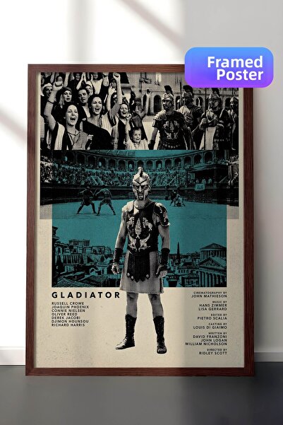 Postifull Αφίσα με καφέ πλαίσιο Gladiator, Πίνακας Κινηματογράφου και Τηλεοπτ...