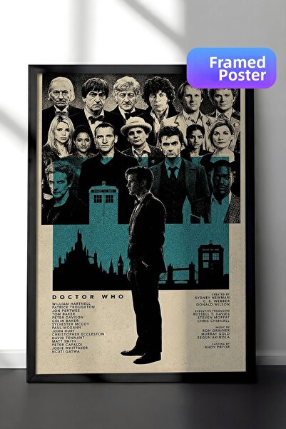 Postifull Αφίσα Doctor Who με μαύρο πλαίσιο, Πίνακας κινηματογράφου και τηλεο...
