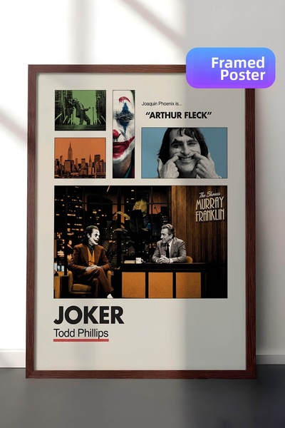 Postifull Αφίσα με καφέ πλαίσιο Τζόκερ, Πίνακας Κινηματογράφου και Τηλεοπτικώ...