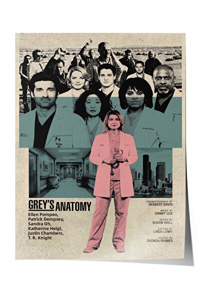 Postifull Αφίσα του Grey's Anatomy, Αφίσες ζωγραφικής τέχνης από τον κινηματο...