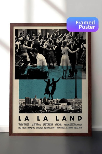 Postifull Αφίσα La La Land με καφέ πλαίσιο, Πίνακας κινηματογράφου και τηλεοπ...