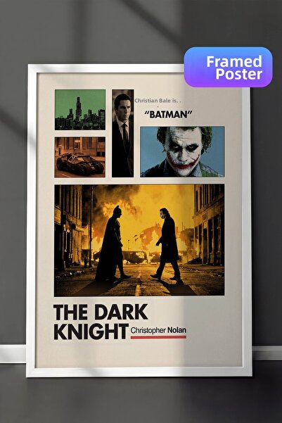 Postifull Αφίσα The Dark Knight με λευκό πλαίσιο, Πίνακας Κινηματογράφου και ...