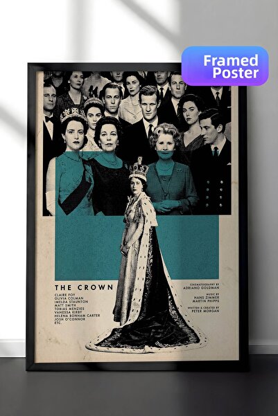 Postifull Η αφίσα The Crown με μαύρο πλαίσιο, Πίνακας Κινηματογράφου και Τηλε...