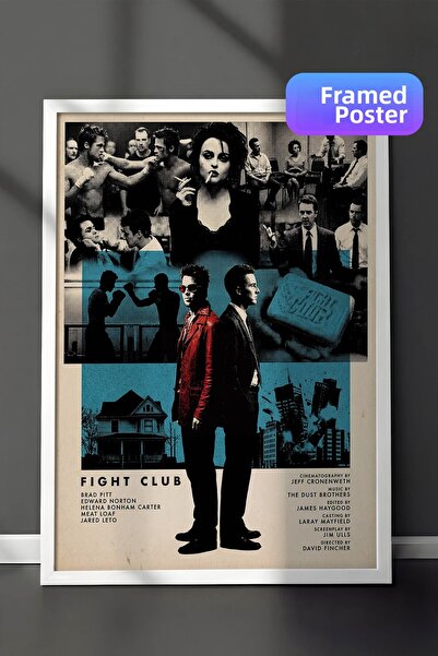 Postifull Αφίσα Fight Club με λευκό πλαίσιο, Πίνακας κινηματογράφου και τηλεο...