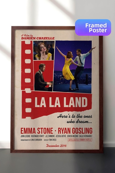 Postifull Αφίσα La La Land με καφέ πλαίσιο, Πίνακας κινηματογράφου και τηλεοπ...