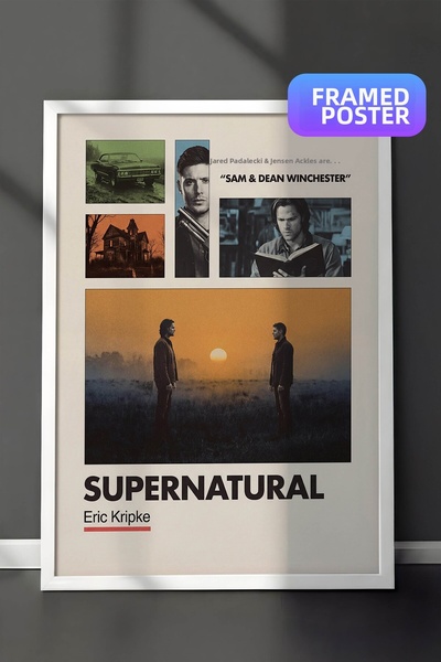 Postifull Υπερφυσική αφίσα με λευκό πλαίσιο, ζωγραφική ταινιών και σειρών τηλ...