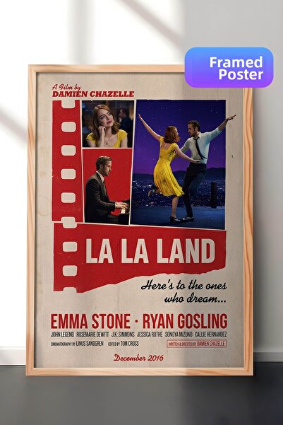 Postifull Αφίσα La La Land με ξύλινο πλαίσιο, Πίνακας κινηματογράφου και τηλε...
