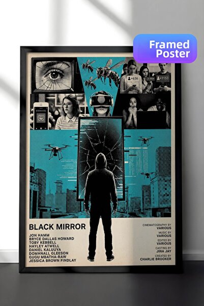 Postifull Αφίσα Black Mirror με μαύρο πλαίσιο, Πίνακας Κινηματογράφου και Τηλ...