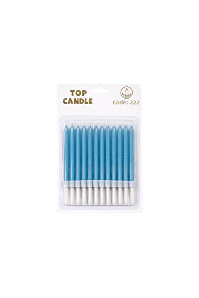 Vipfoni Pastel Candle Set 8cm 12Pcs Blue
