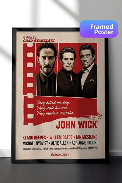 Postifull Αφίσα με μαύρο πλαίσιο John Wick, Πίνακας κινηματογράφου και τηλεοπ...