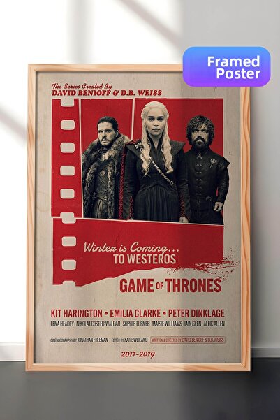 Postifull Αφίσα Game of Thrones με ξύλινο πλαίσιο, Πίνακας Κινηματογράφου και...