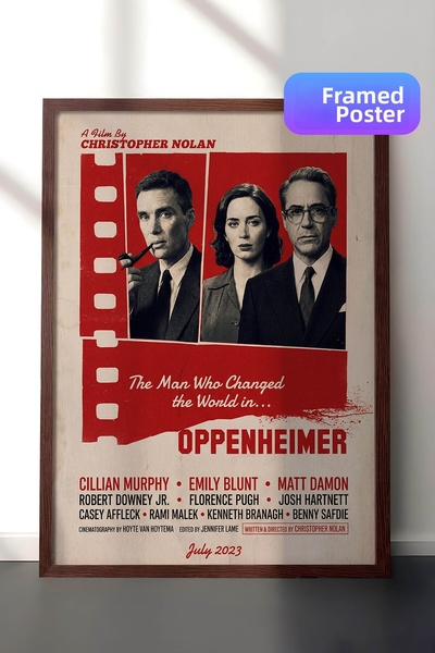 Postifull Αφίσα με καφέ πλαίσιο Oppenheimer, Πίνακας κινηματογράφου και τηλεο...