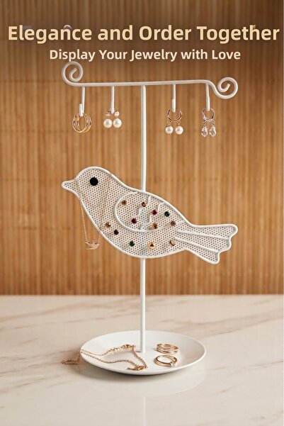 BGA Decorative Bird Figured Jewelry Stand Jewelry Stand, Earring Holder, Brac...