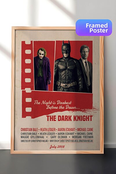 Postifull Ο Σκοτεινός Ιππότης Ξύλινη Αφίσα με Κορνίζα, Πίνακας Κινηματογράφου...