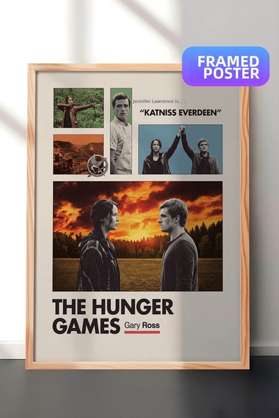 Postifull Οι Αγώνες της Πείνας Ξύλινη Αφίσα με Κορνίζα, Πίνακας Κινηματογράφο...