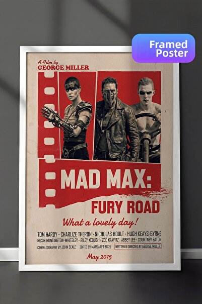 Postifull Αφίσα Mad Max Fury Road με λευκό πλαίσιο, Πίνακας κινηματογράφου κα...