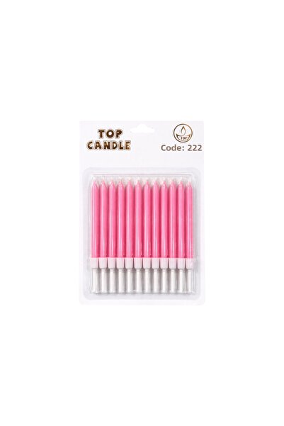 Vipfoni Pastel Candle Set 8cm 12Pcs Pink